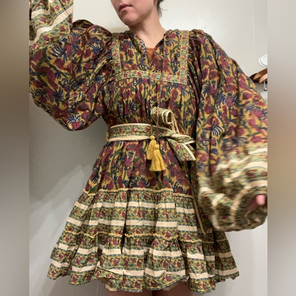 Floral Mini Dress Balloon Sleeve Tunic Size  Small Sunday Ritual - Picture 4 of 11